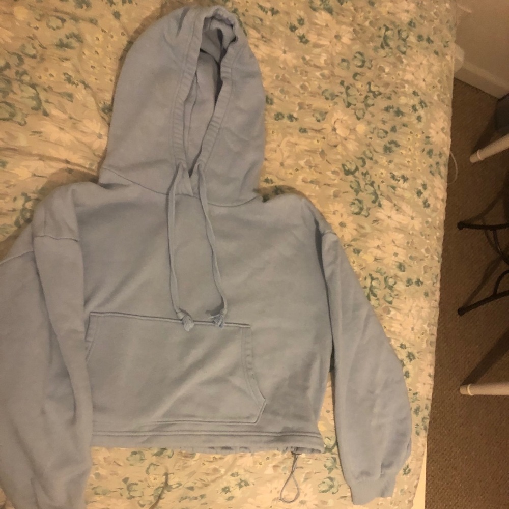 Baby blue cropped hoodie